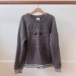 Hanna Andersson Kid Star Wars Baby Yoda Crew Sweatshirt Embroidered US 10